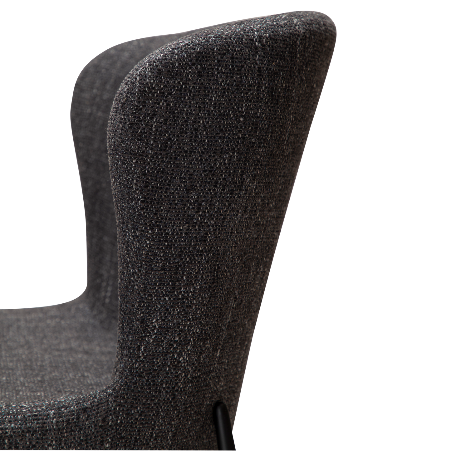 [var:Bezug=Raben schwarzes Bouclé-Gewebe mit schwarzen Beinen] GLAM Stuhl