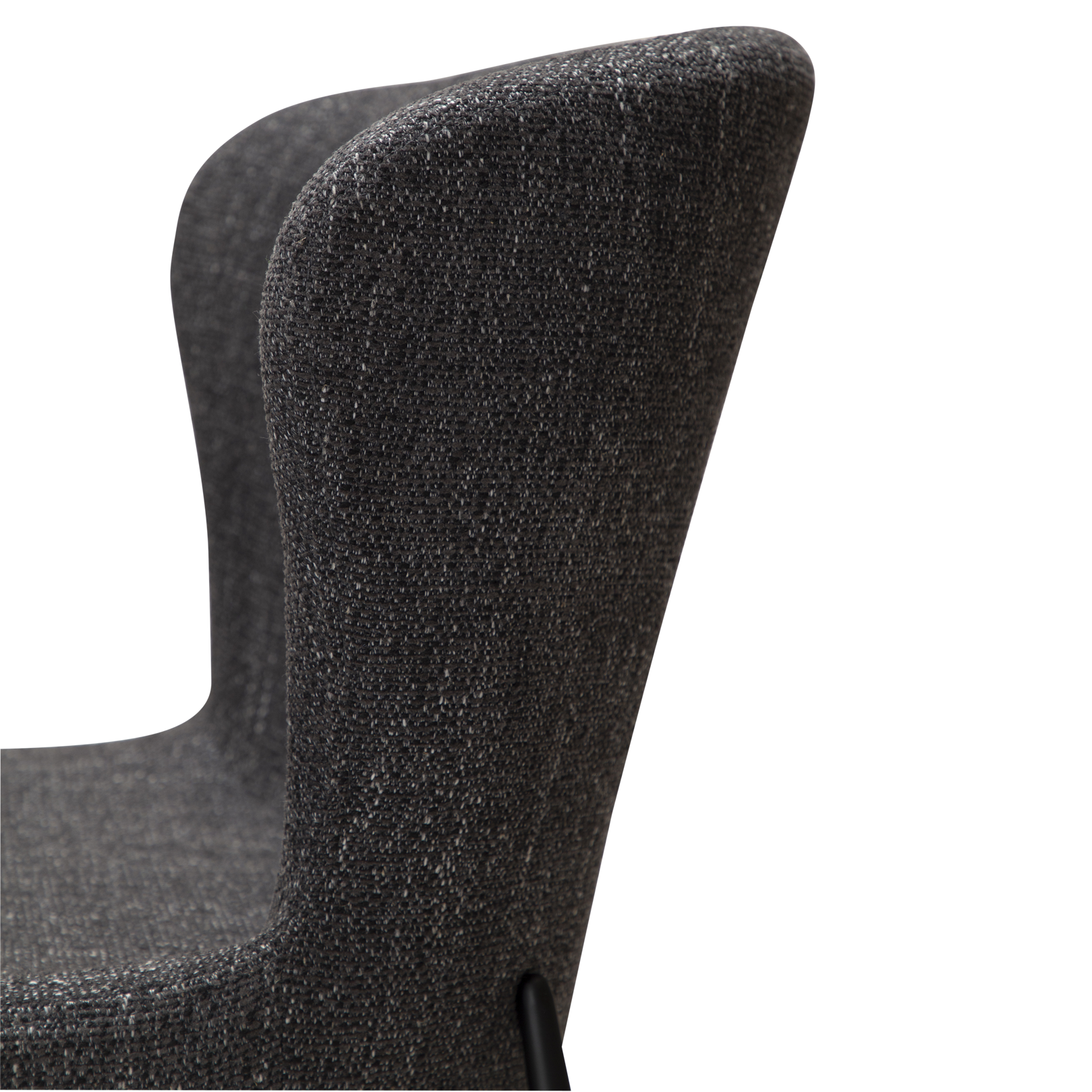 [var:Bezug=Raben schwarzes Bouclé-Gewebe mit schwarzen Beinen] GLAM Stuhl