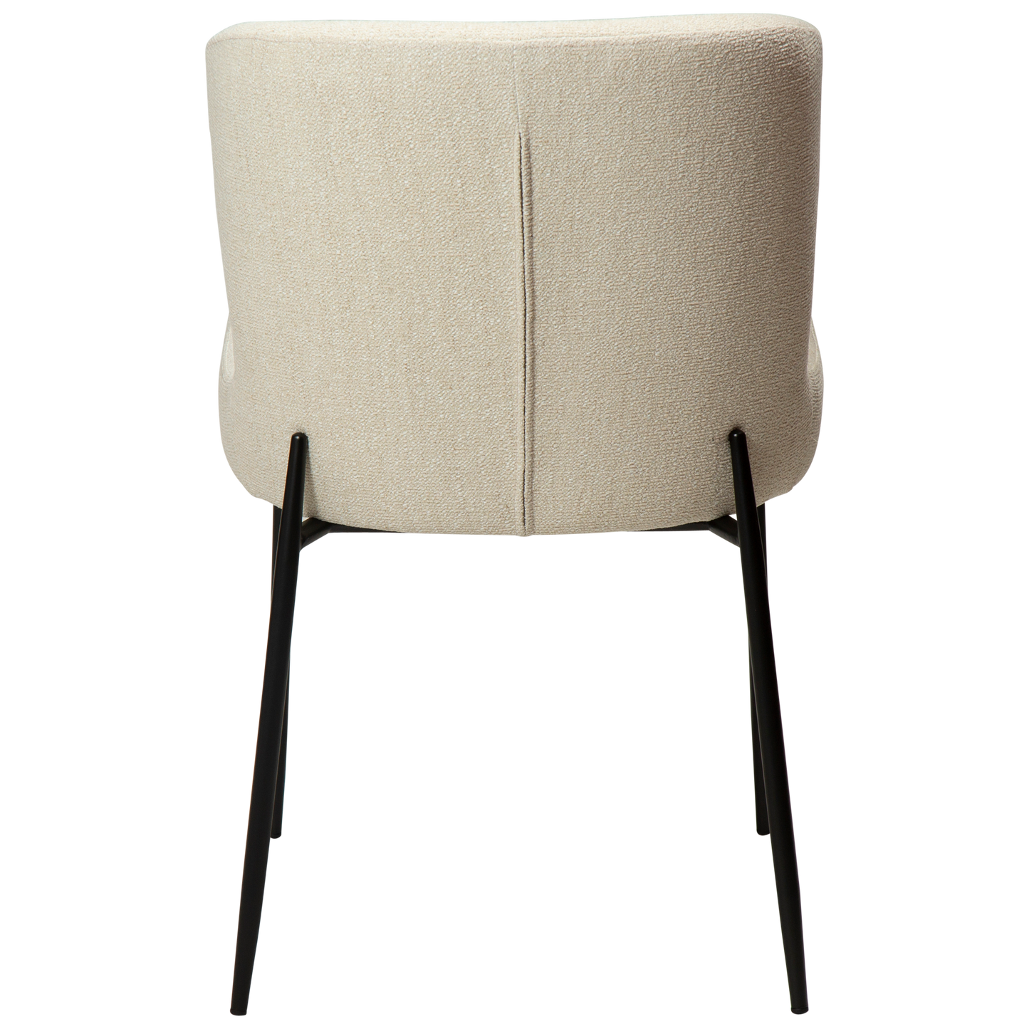 [var:Bezug=Einfach beiger Bouclé-Stoff mit schwarzen Beinen] GLAM Stuhl