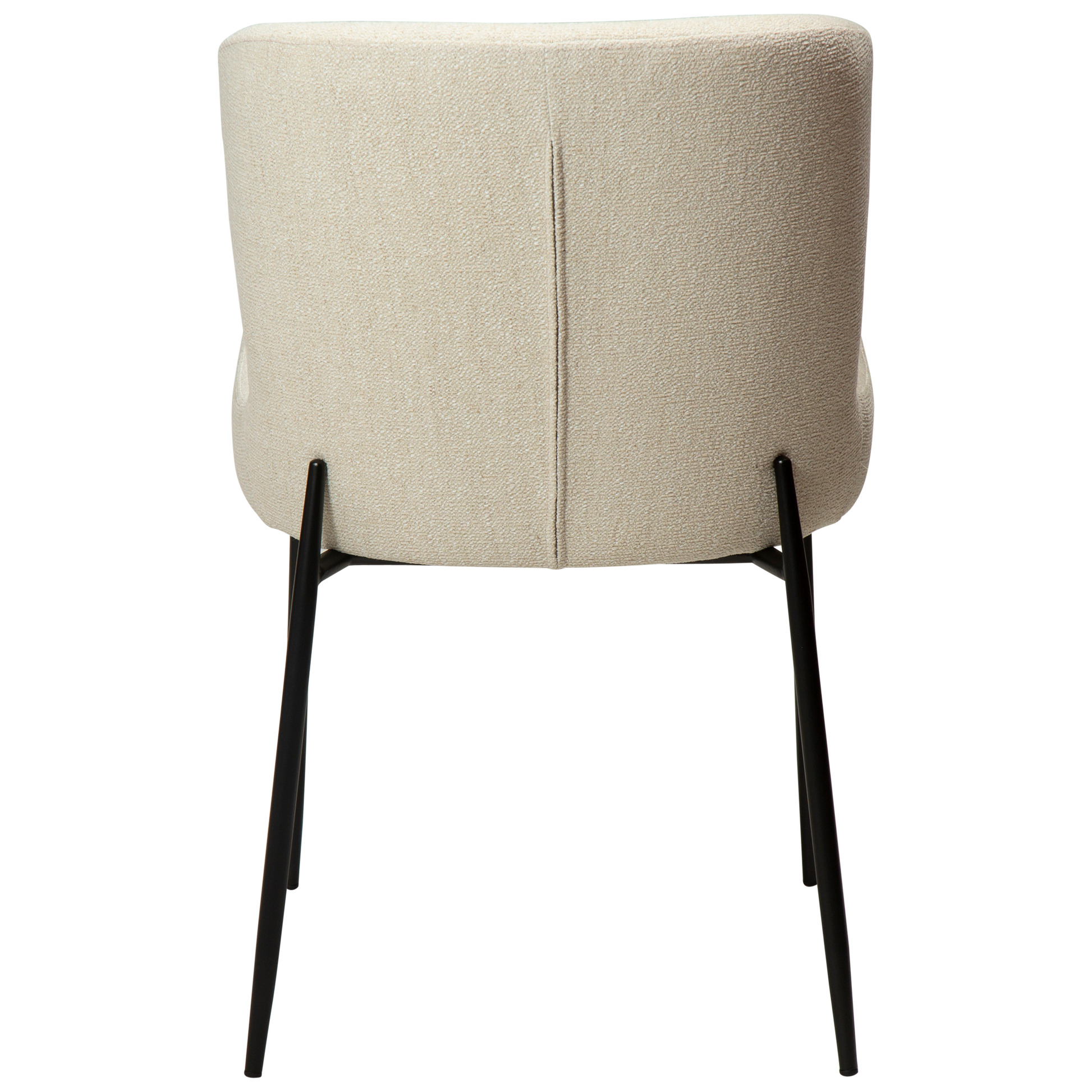 [var:Bezug=Einfach beiger Bouclé-Stoff mit schwarzen Beinen] GLAM Stuhl