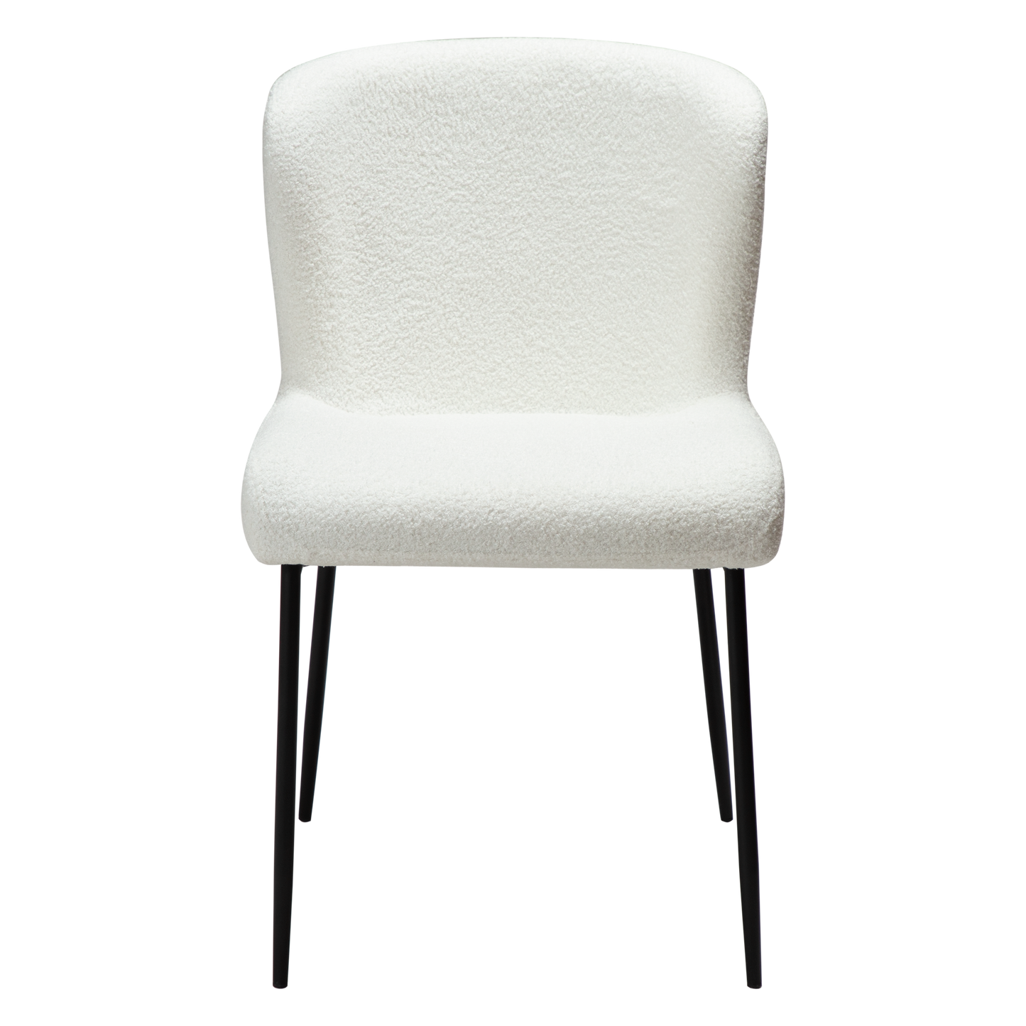 [var:Bezug=Schnee RPES Bouclé-Stoff mit schwarzen Beinen] GLAM Stuhl