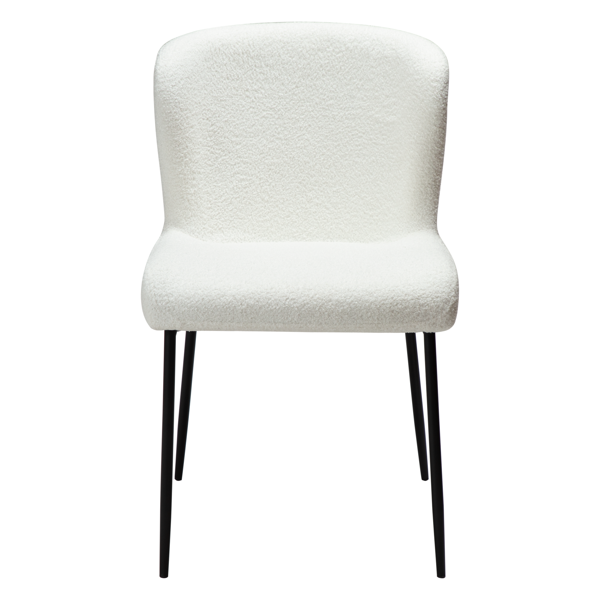 [var:Bezug=Schnee RPES Bouclé-Stoff mit schwarzen Beinen] GLAM Stuhl