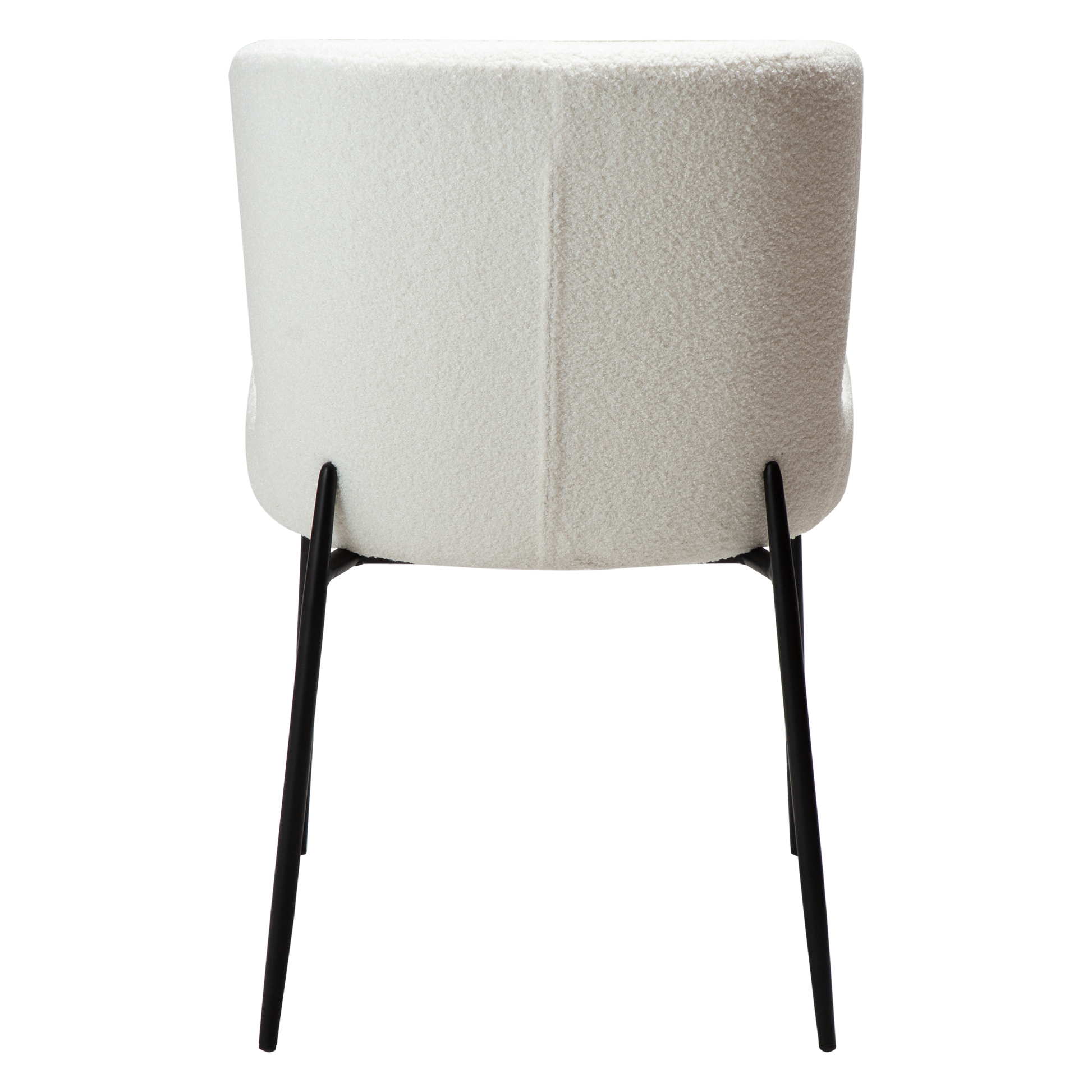 [var:Bezug=Schnee RPES Bouclé-Stoff mit schwarzen Beinen] GLAM Stuhl