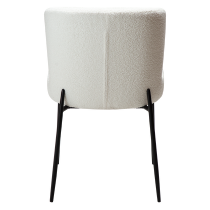 [var:Bezug=Schnee RPES Bouclé-Stoff mit schwarzen Beinen] GLAM Stuhl