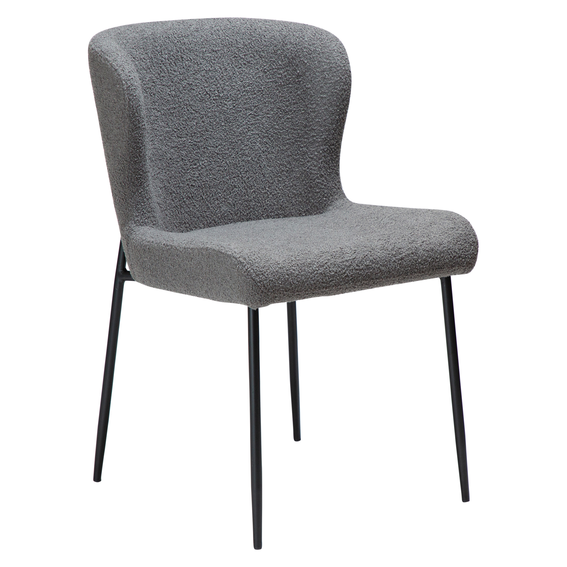 [var:Bezug=Stone RPES Bouclé-Stoff mit schwarzen Beinen] GLAM Stuhl