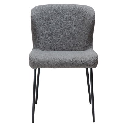 [var:Bezug=Stone RPES Bouclé-Stoff mit schwarzen Beinen] GLAM Stuhl