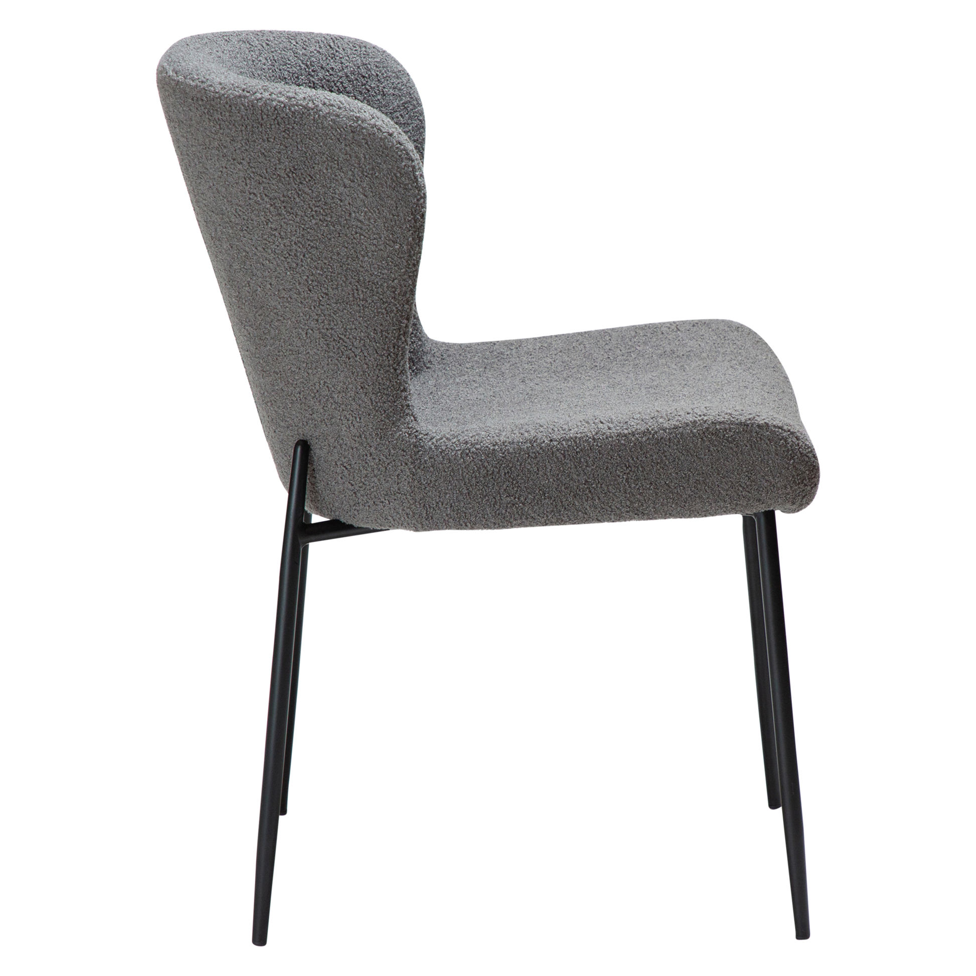 [var:Bezug=Stone RPES Bouclé-Stoff mit schwarzen Beinen] GLAM Stuhl