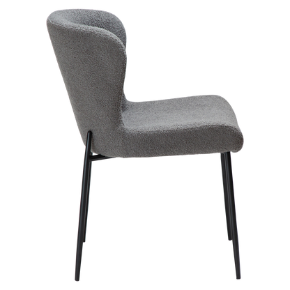 [var:Bezug=Stone RPES Bouclé-Stoff mit schwarzen Beinen] GLAM Stuhl