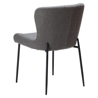 [var:Bezug=Stone RPES Bouclé-Stoff mit schwarzen Beinen] GLAM Stuhl