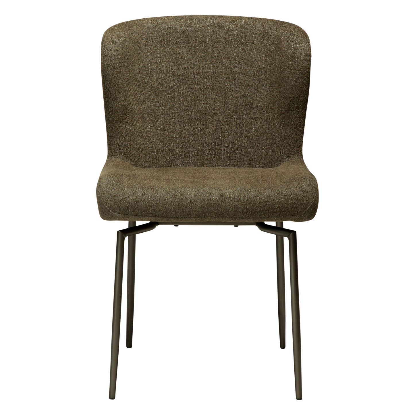 [var:Bezug=Dunkelolivfarbener Bouclé-Stoff mit antiken Zinn-Schwenkbeinen] GLAM Drehstuhl