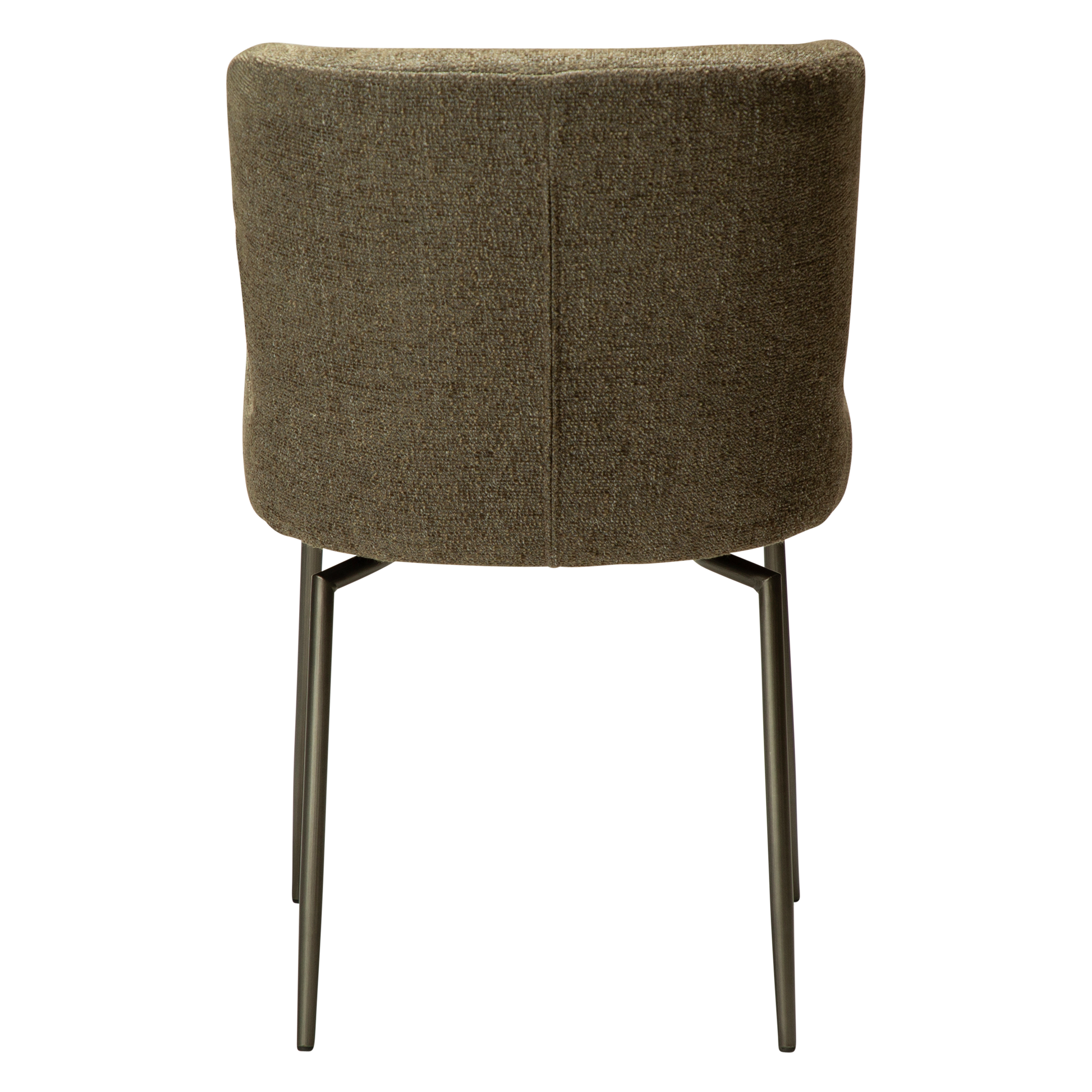 [var:Bezug=Dunkelolivfarbener Bouclé-Stoff mit antiken Zinn-Schwenkbeinen] GLAM Drehstuhl