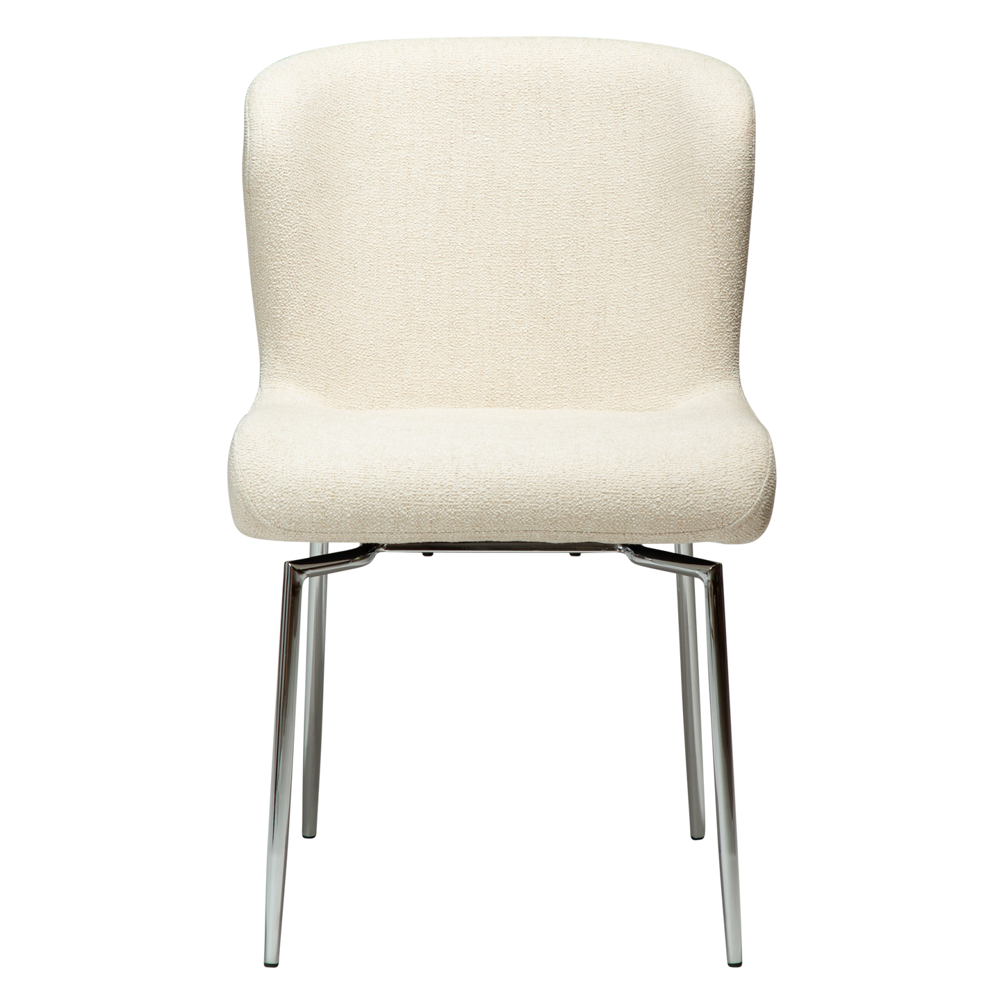 [var:Bezug=GLAM-Stuhl, einfaches beige Bouclé-Gewebe mit verchromten Schwenkbeinen] GLAM Drehstuhl