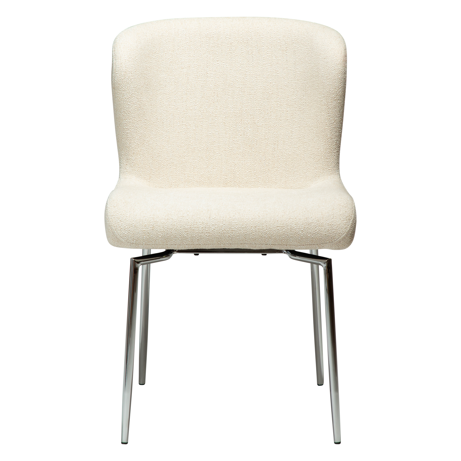 [var:Bezug=GLAM-Stuhl, einfaches beige Bouclé-Gewebe mit verchromten Schwenkbeinen] GLAM Drehstuhl