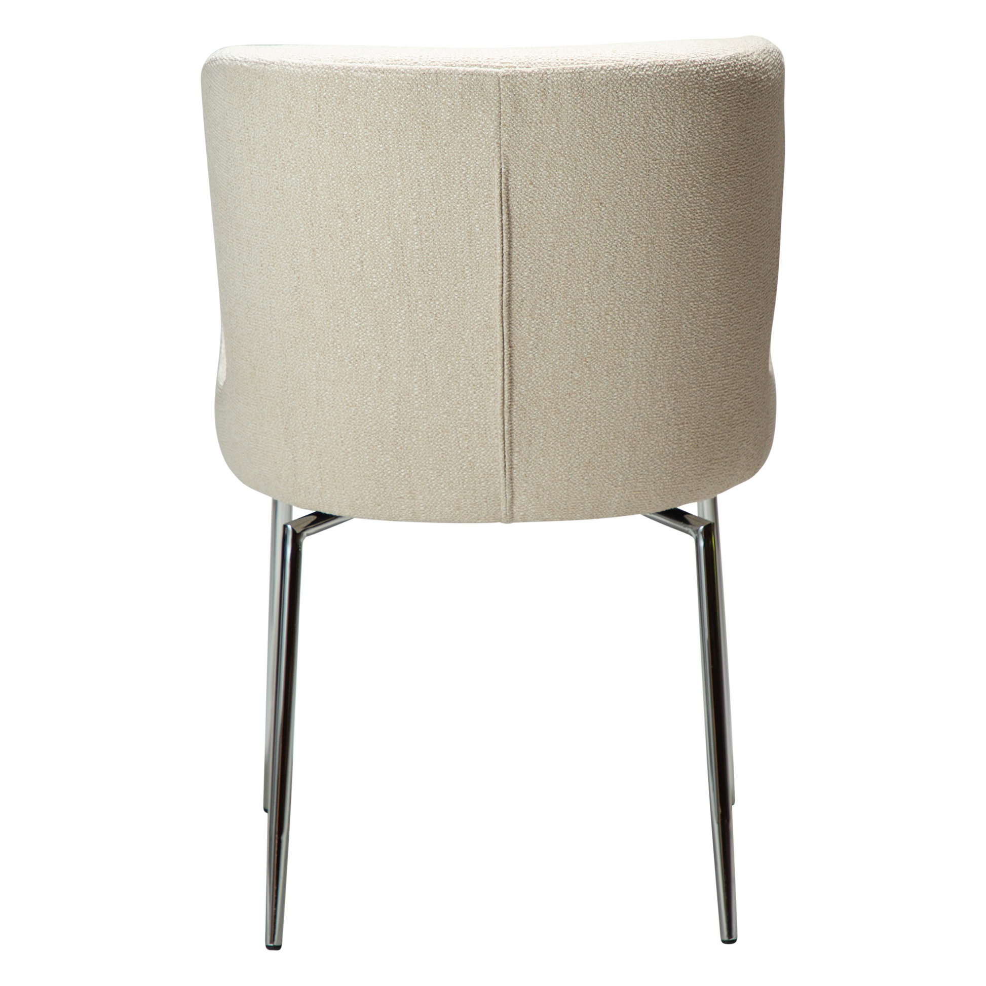 [var:Bezug=GLAM-Stuhl, einfaches beige Bouclé-Gewebe mit verchromten Schwenkbeinen] GLAM Drehstuhl