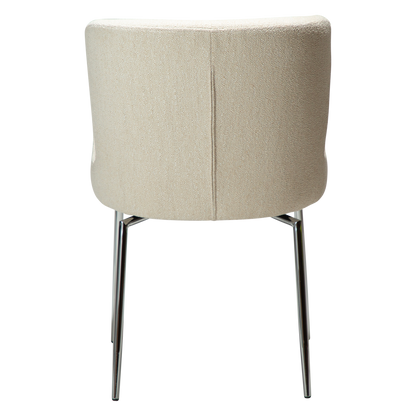 [var:Bezug=GLAM-Stuhl, einfaches beige Bouclé-Gewebe mit verchromten Schwenkbeinen] GLAM Drehstuhl