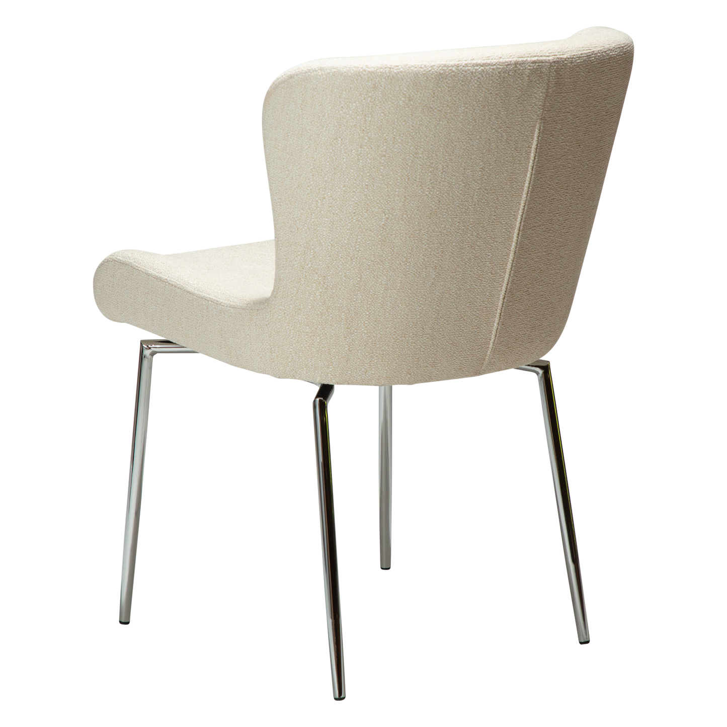 [var:Bezug=GLAM-Stuhl, einfaches beige Bouclé-Gewebe mit verchromten Schwenkbeinen] GLAM Drehstuhl