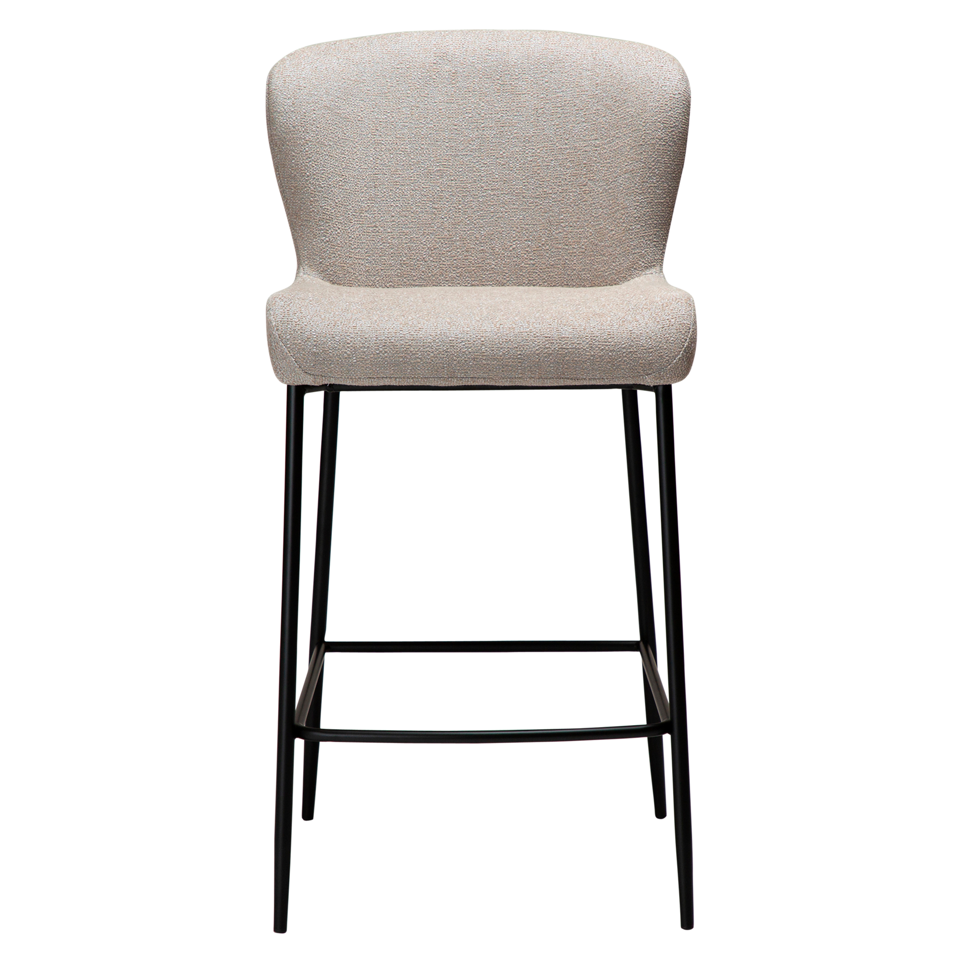 [var:Bezug=Kaschmir Bouclé-Gewebe mit schwarzen Beinen] GLAM Thekenhocker