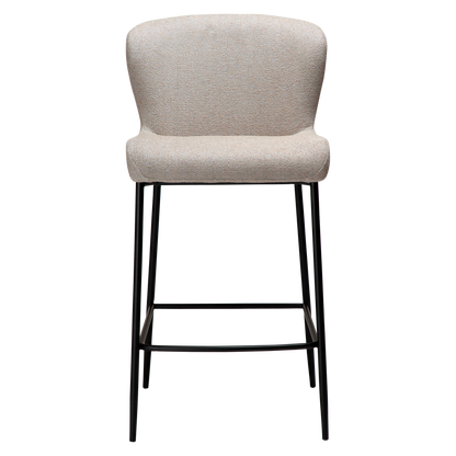 [var:Bezug=Kaschmir Bouclé-Gewebe mit schwarzen Beinen] GLAM Thekenhocker