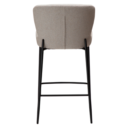 [var:Bezug=Kaschmir Bouclé-Gewebe mit schwarzen Beinen] GLAM Thekenhocker