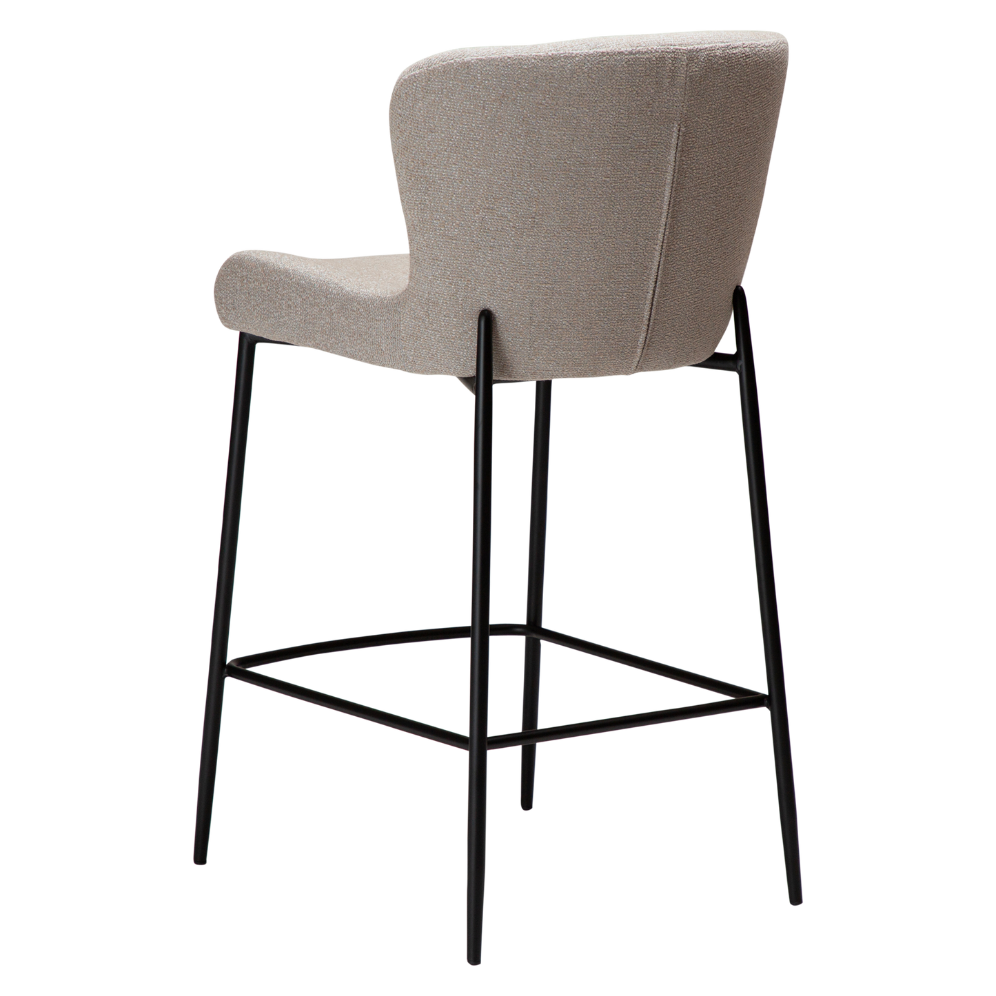 [var:Bezug=Kaschmir Bouclé-Gewebe mit schwarzen Beinen] GLAM Thekenhocker