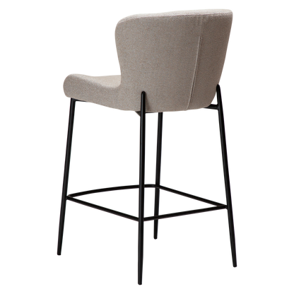 [var:Bezug=Kaschmir Bouclé-Gewebe mit schwarzen Beinen] GLAM Thekenhocker