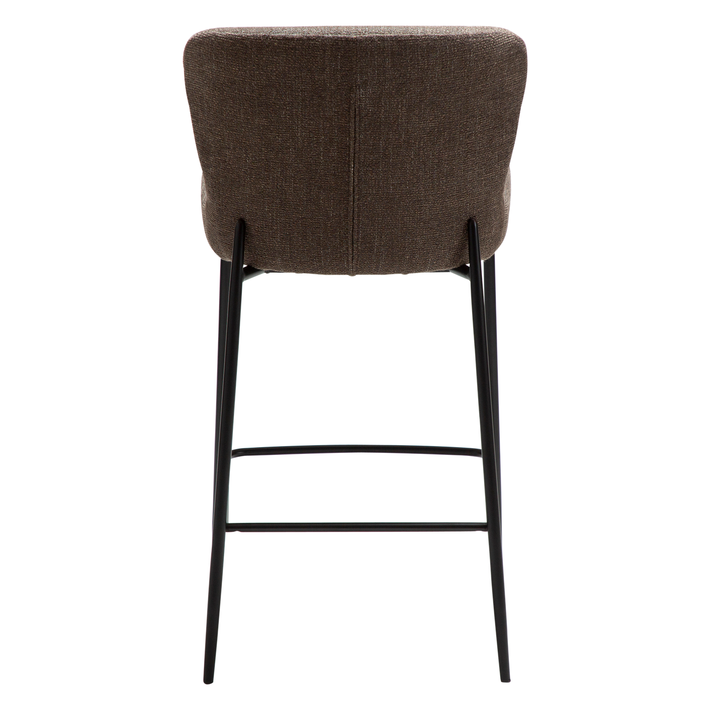 [var:Bezug=Hauptsächlich braunes Bouclé-Gewebe mit schwarzen Metallbeinen] GLAM Thekenhocker