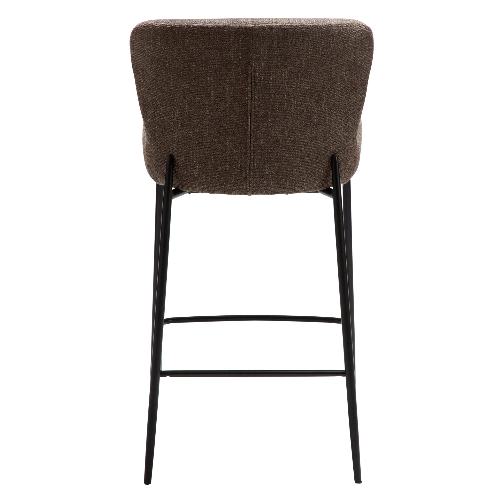 [var:Bezug=Hauptsächlich braunes Bouclé-Gewebe mit schwarzen Metallbeinen] GLAM Thekenhocker