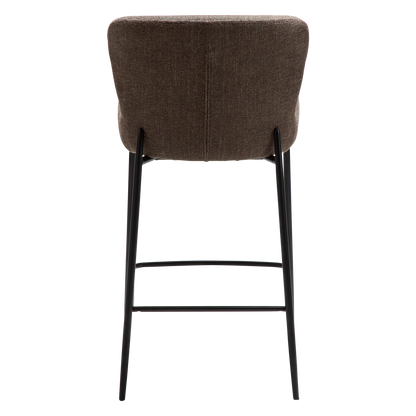 [var:Bezug=Hauptsächlich braunes Bouclé-Gewebe mit schwarzen Metallbeinen] GLAM Thekenhocker