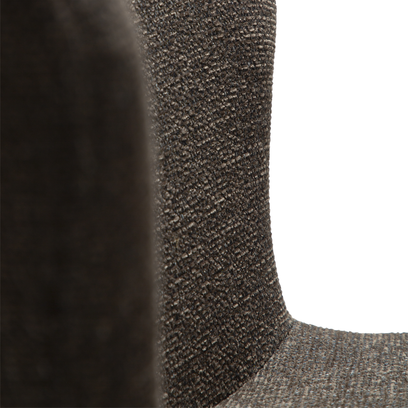 [var:Bezug=Hauptsächlich braunes Bouclé-Gewebe mit schwarzen Metallbeinen] GLAM Thekenhocker