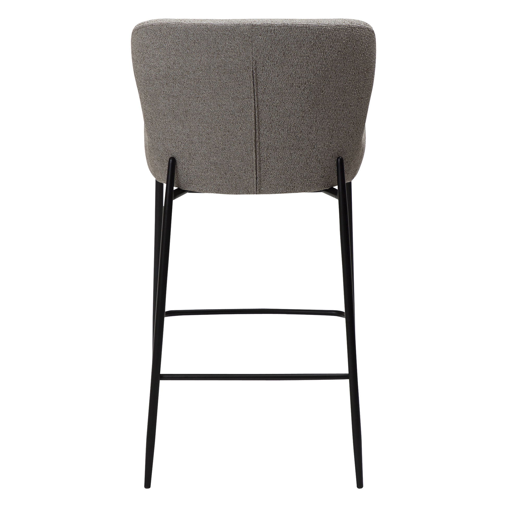 [var:Bezug=Kieselfarbener Bouclé-Stoff mit schwarzen Beinen] GLAM Thekenhocker