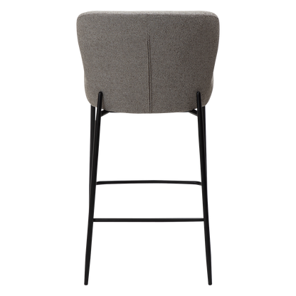 [var:Bezug=Kieselfarbener Bouclé-Stoff mit schwarzen Beinen] GLAM Thekenhocker