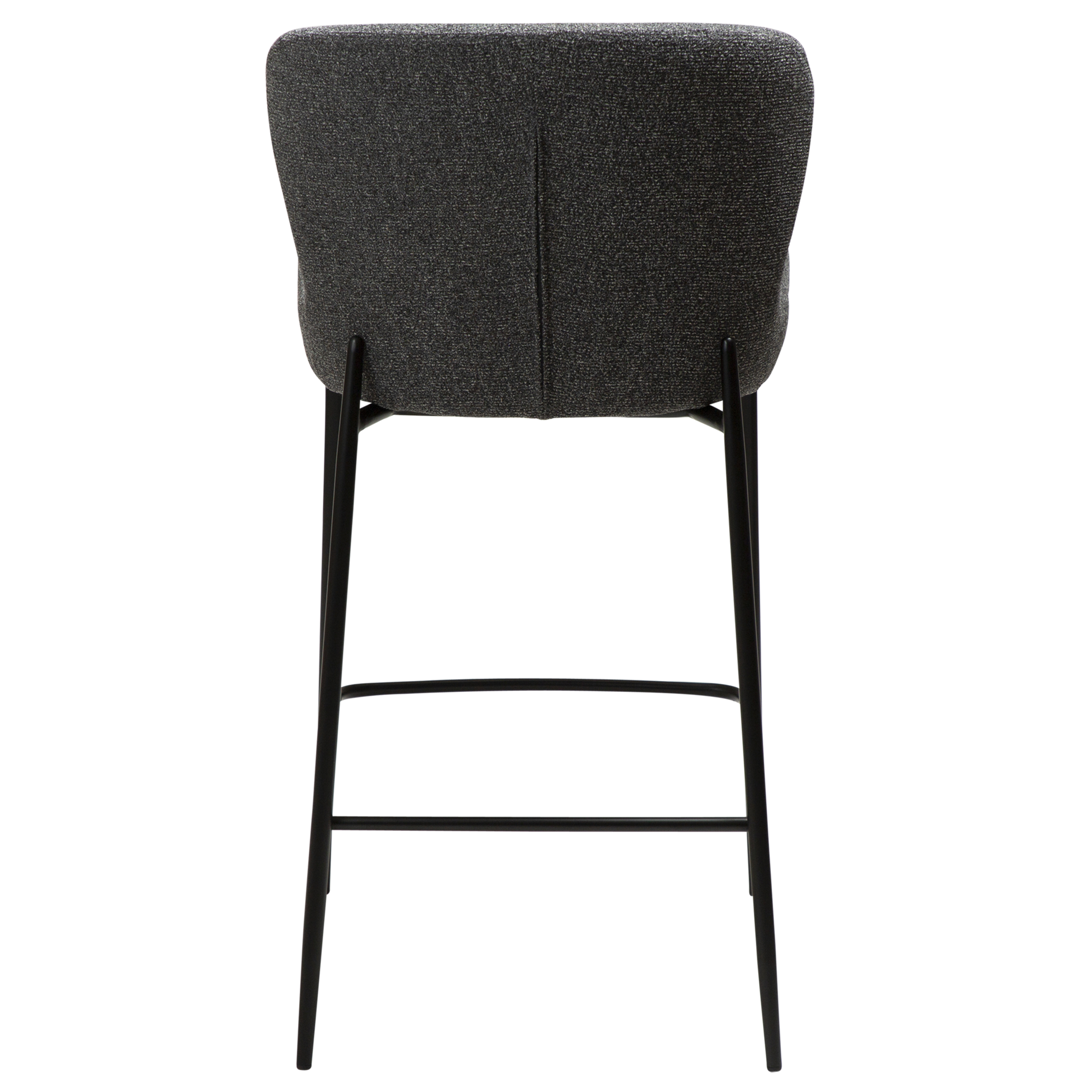 [var:Bezug=Kieselgrauer Bouclé-Stoff mit schwarzen Beinen] GLAM Thekenhocker