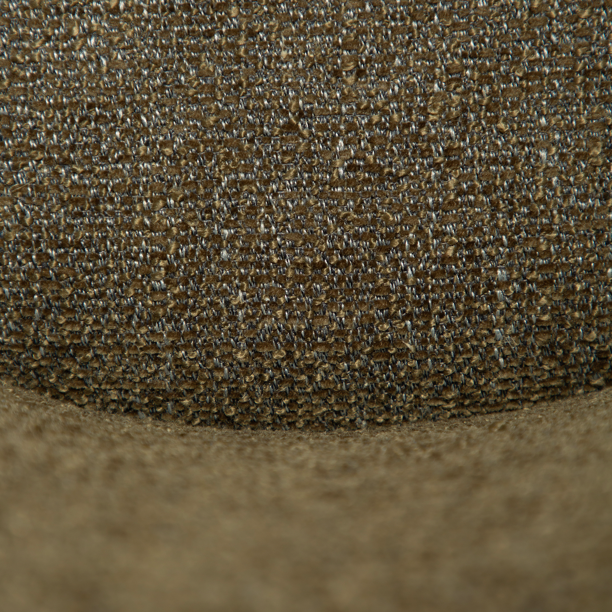 [var:Bezug=Dunkelolivfarbenes Bouclé-Gewebe mit antiken Zinnbeinen] GLAM Dreh-Thekenhocker