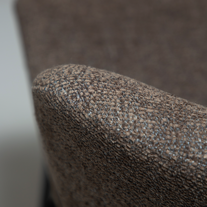 [var:Bezug=Hauptbrauner Bouclé-Stoff mit schwarzen Schwenkbeinen] GLAM Dreh-Thekenhocker