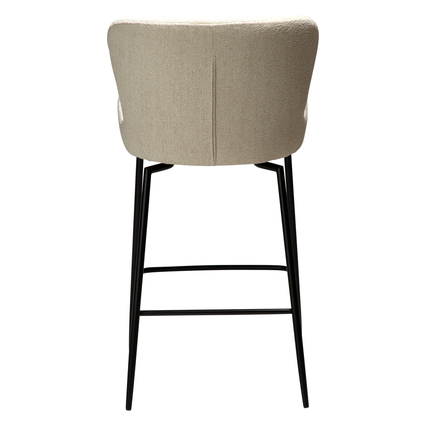 [var:Bezug=Einfacher beiger Bouclé-Stoff mit schwarzen Schwenkbeinen] GLAM Dreh-Thekenhocker