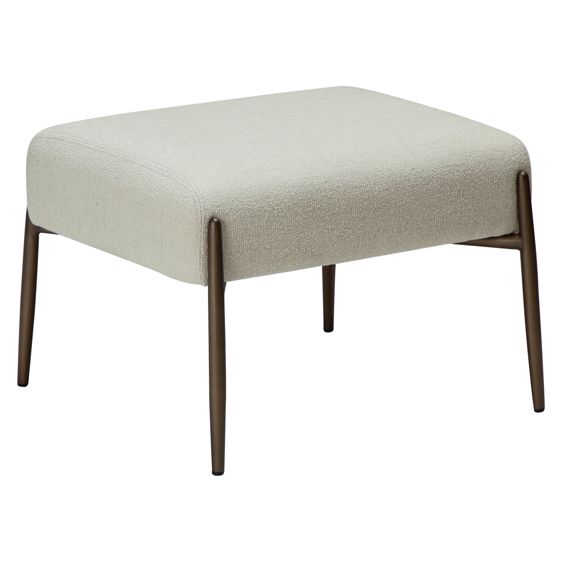 [var:Bezug=Knochenweißes Bouclé mit antiken Messingbeinen] GLAM Fußhocker