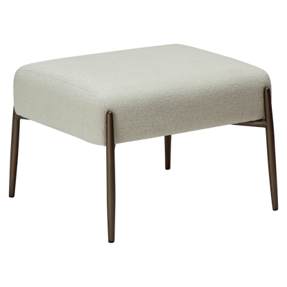 [var:Bezug=Knochenweißes Bouclé mit antiken Messingbeinen] GLAM Fußhocker