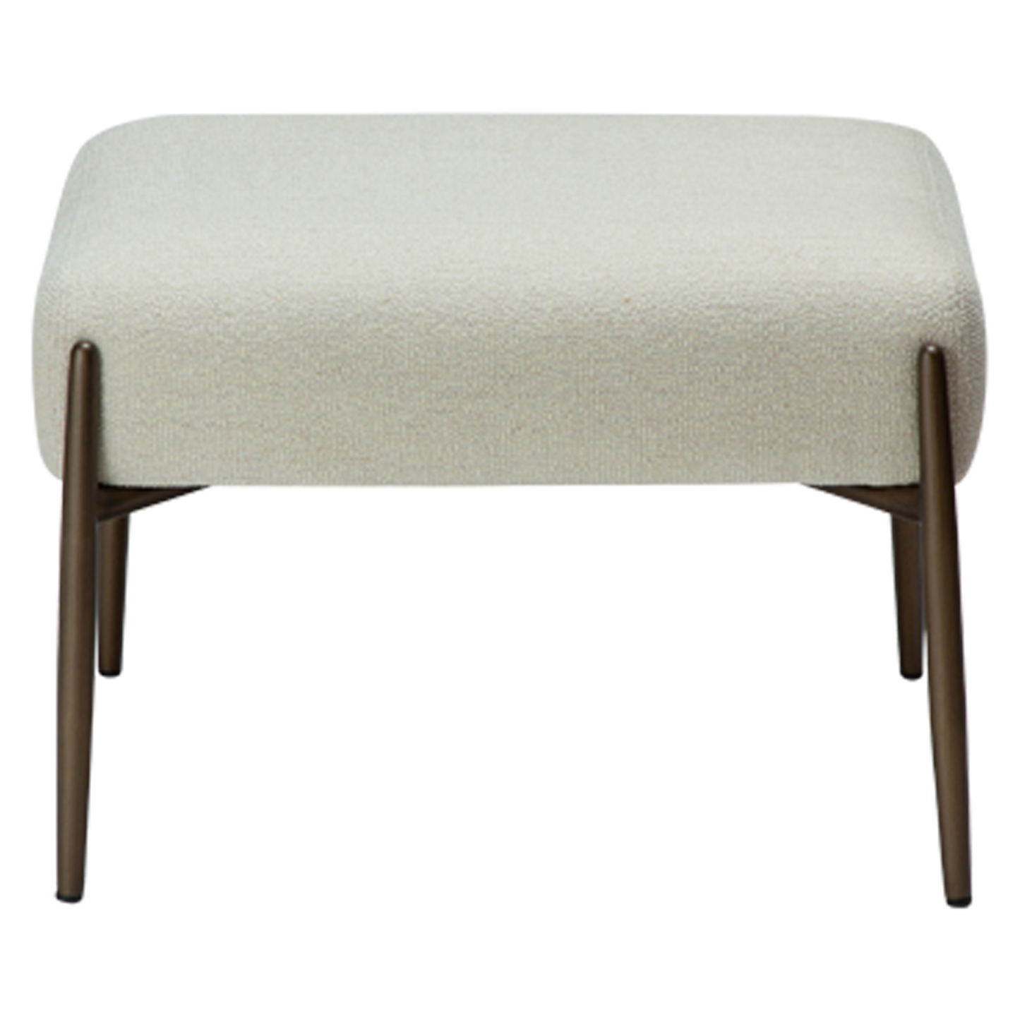 [var:Bezug=Knochenweißes Bouclé mit antiken Messingbeinen] GLAM Fußhocker