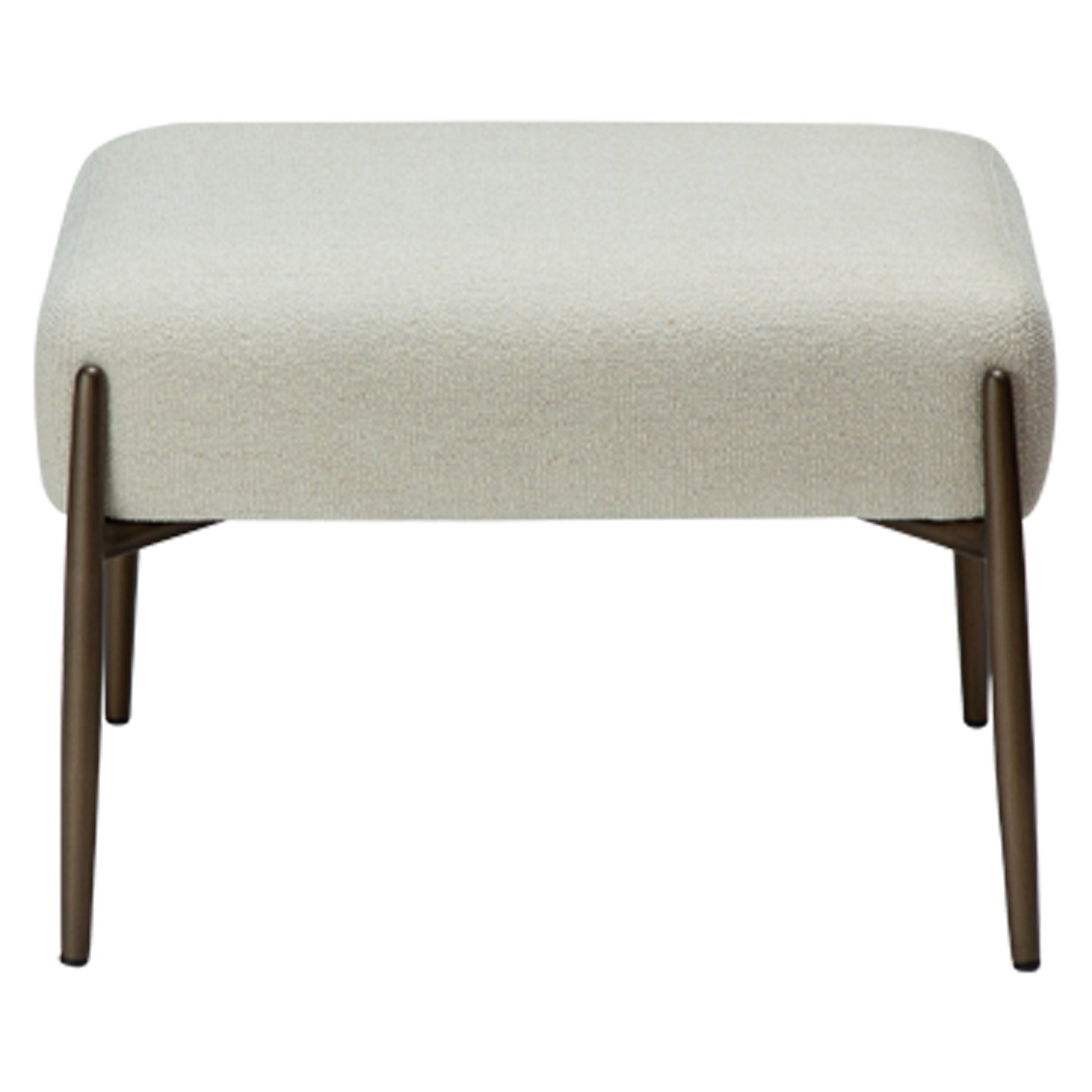 [var:Bezug=Knochenweißes Bouclé mit antiken Messingbeinen] GLAM Fußhocker