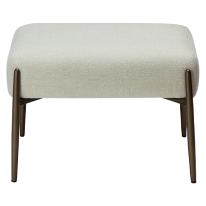 [var:Bezug=Knochenweißes Bouclé mit antiken Messingbeinen] GLAM Fußhocker