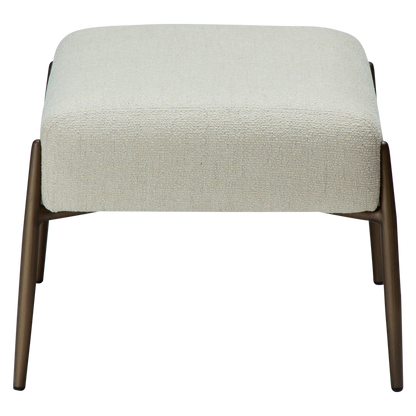 [var:Bezug=Knochenweißes Bouclé mit antiken Messingbeinen] GLAM Fußhocker