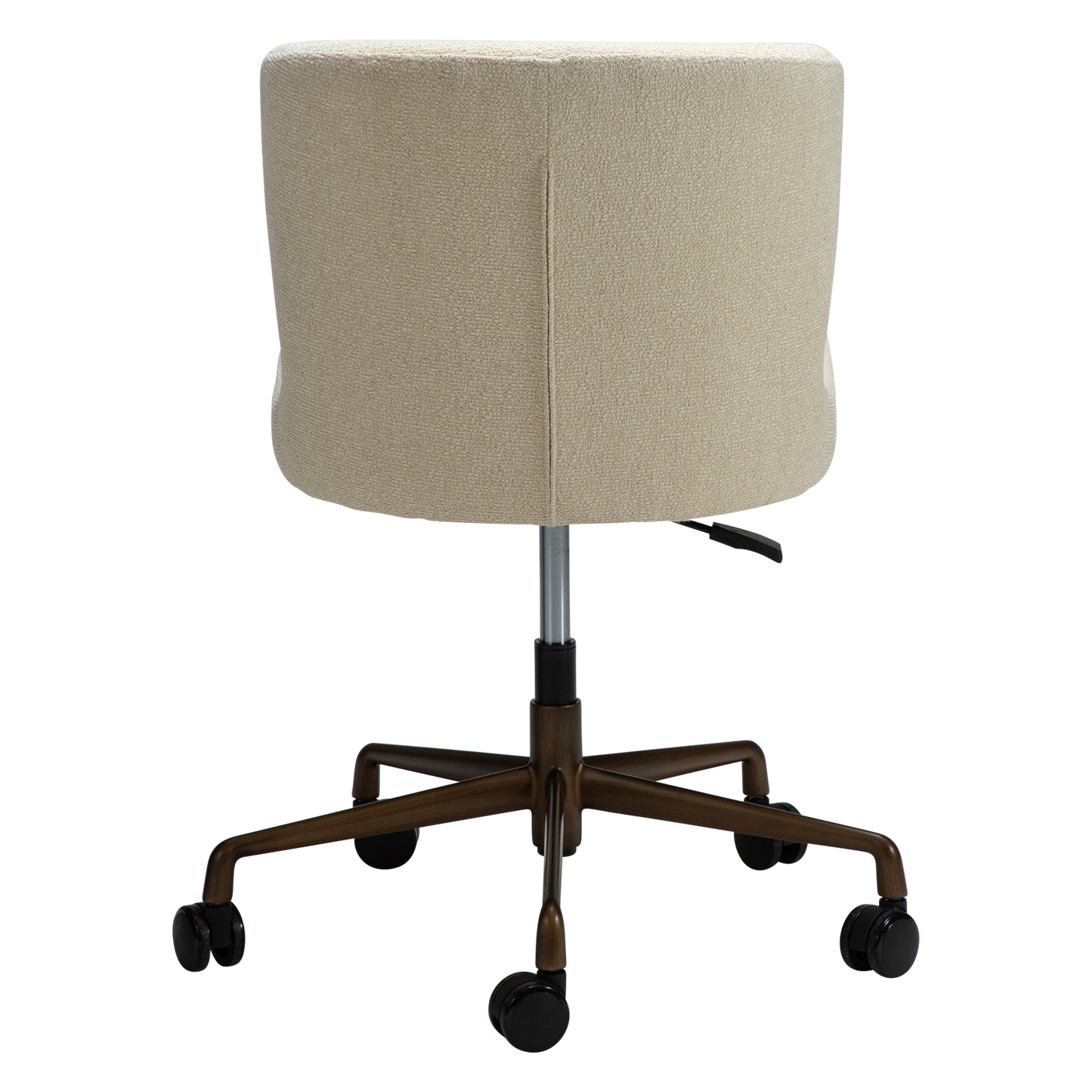 [var:Bezug=Frosted Almond Bouclé-Stoff mit antiker Messing-Bürobasis] GLAM Bürostuhl