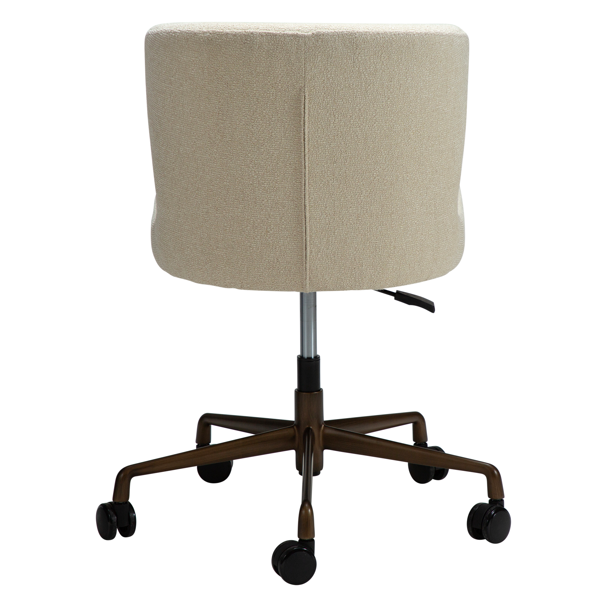 [var:Bezug=Frosted Almond Bouclé-Stoff mit antiker Messing-Bürobasis] GLAM Bürostuhl