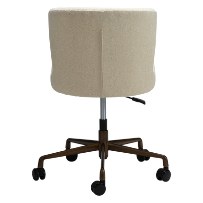 [var:Bezug=Frosted Almond Bouclé-Stoff mit antiker Messing-Bürobasis] GLAM Bürostuhl