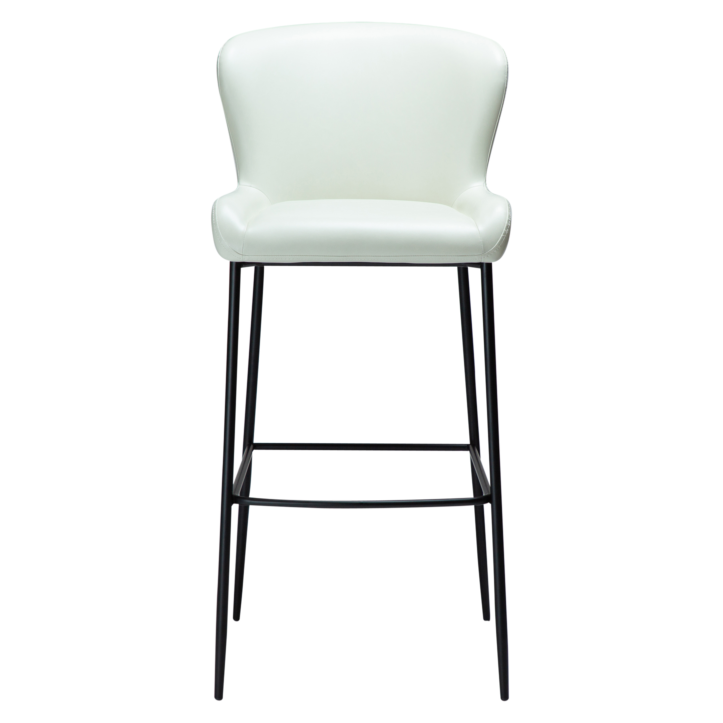 [var:Bezug=Knochenweißes Kunstleder mit schwarzen Beinen] GLAMOURÖSER Barhocker
