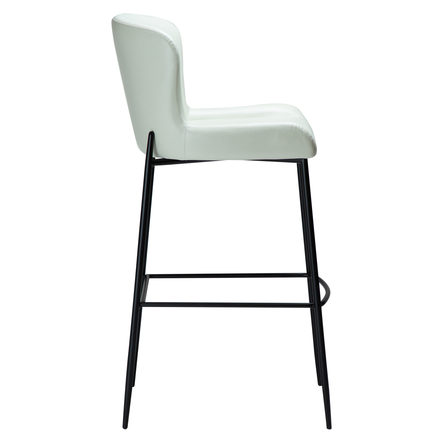 [var:Bezug=Knochenweißes Kunstleder mit schwarzen Beinen] GLAMOURÖSER Barhocker
