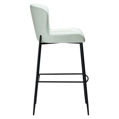 [var:Bezug=Knochenweißes Kunstleder mit schwarzen Beinen] GLAMOURÖSER Barhocker