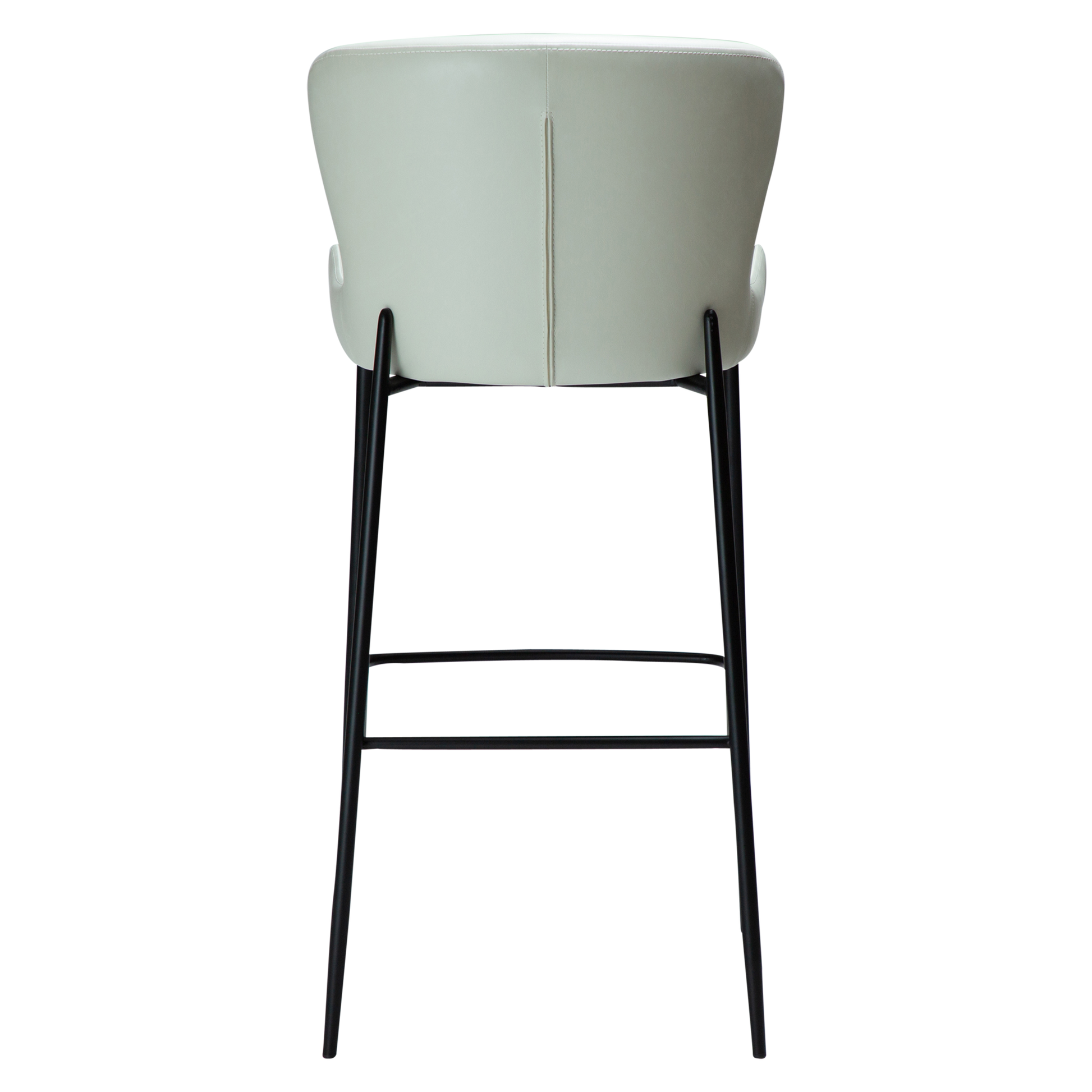 [var:Bezug=Knochenweißes Kunstleder mit schwarzen Beinen] GLAMOURÖSER Barhocker