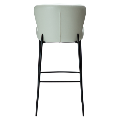 [var:Bezug=Knochenweißes Kunstleder mit schwarzen Beinen] GLAMOURÖSER Barhocker