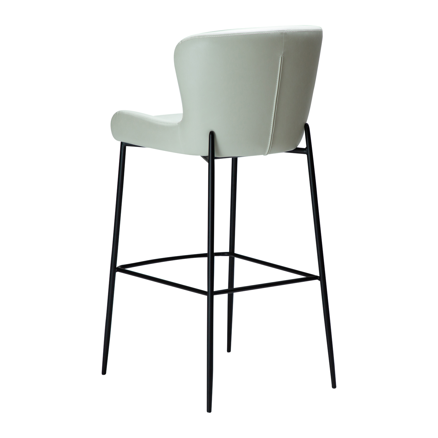 [var:Bezug=Knochenweißes Kunstleder mit schwarzen Beinen] GLAMOURÖSER Barhocker